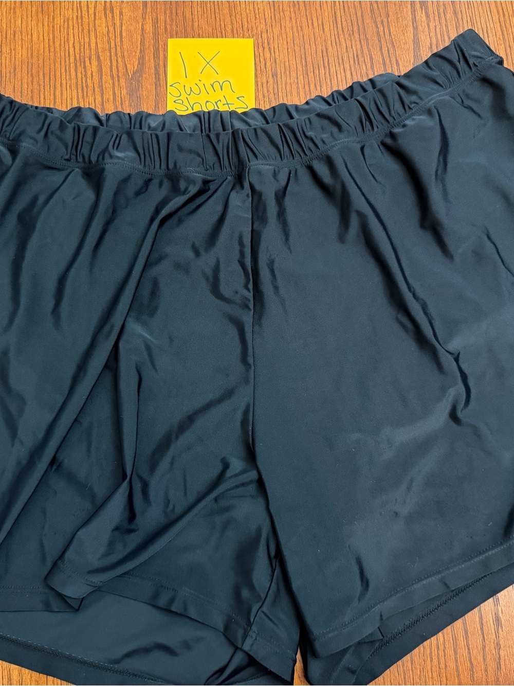 Catherines Black Swim Athletic Shorts with Elastic Waist